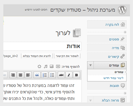 דוגמא למערכת לניהול תוכן